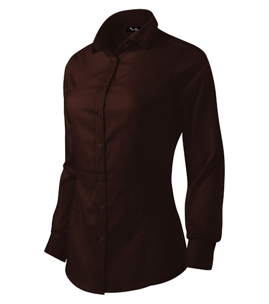 Дамска риза в тъмнокафяво с памук Rickarda снимка