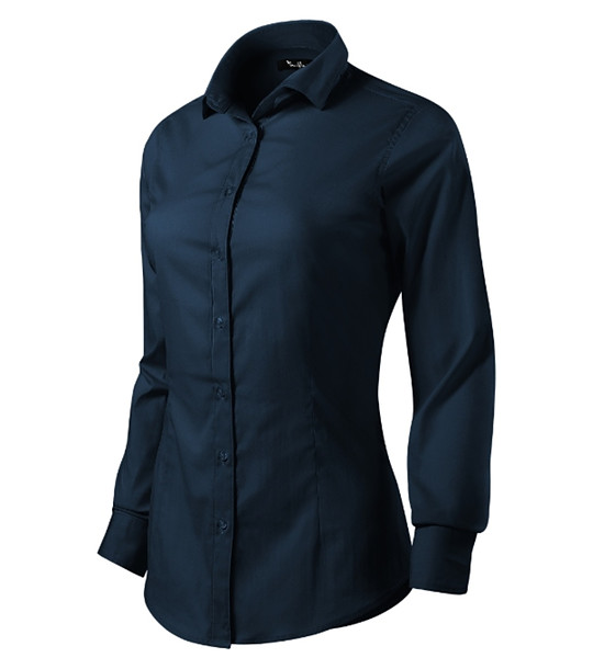 Тъмносиня дамска риза с памук Rickarda снимка