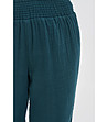 Дамски памучен панталон в цвят петрол-1 снимка