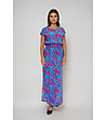 Дълга рокля в синьо и циклама-2 снимка