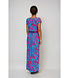 Дълга рокля в синьо и циклама-3 снимка