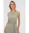 Рокля без ръкави в цвят маслина-2 снимка