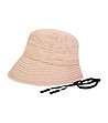 Дамска памучна шапка в бежов нюанс Fisher Bucket -4 снимка
