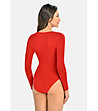 Червено боди с дълъг ръкав Marisa-1 снимка