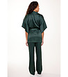 Тъмнозелен къс дамски халат-2 снимка