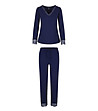 Тъмносиня дамска пижама-4 снимка