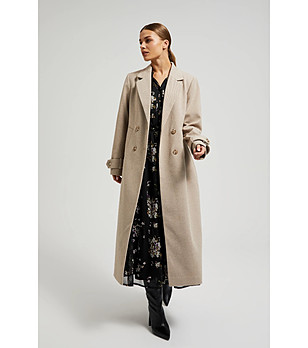 Бежово дамско палто снимка