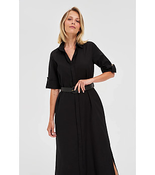 Памучна черна рокля снимка