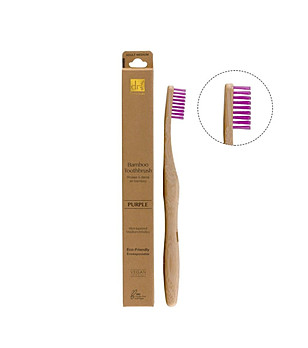 Бамбукова medium четка за зъби Purple снимка