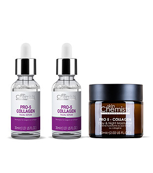 Козметичен комплект с колаген от два серума и крем за лице  снимка