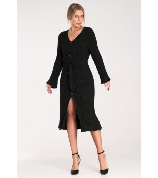 Черна рокля с копчета Lora снимка