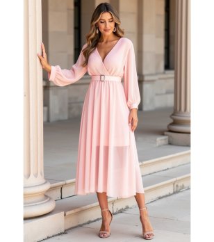 Ефирна розова рокля Adolfina снимка