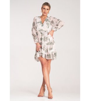 Рокля със зелен флорален принт Inga снимка