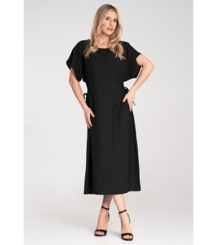 Черна рокля с връзки Issa снимка