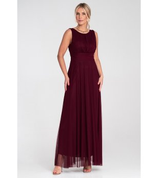 Дълга рокля в бордо Jenna снимка