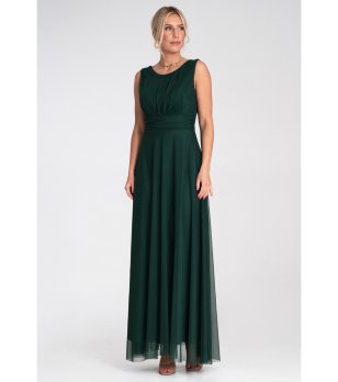 Дълга рокля в тъмнозелено Jenna снимка