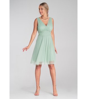Рокля в цвят мента с V-образно деколте Anna снимка