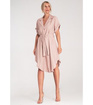 Бежова рокля с колан Lana снимка