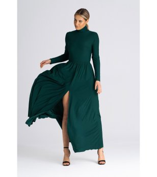 Дълга рокля в тъмнозелено  Hana снимка