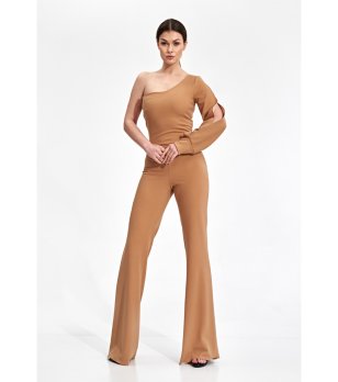 Дамски гащеризон в бежово с дълъг ръкав Reyna снимка