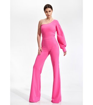 Дамски розов гащеризон с ръкав Reyna снимка