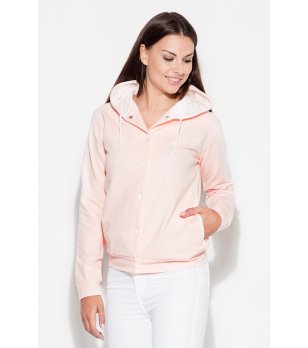 Дамски розов спортен суитшърт с качулка снимка