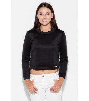 Дамска черна къса блуза снимка