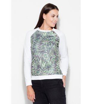 Дамска блуза със зелен принт снимка