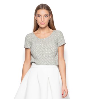 Дамска блуза с геометричен десен снимка