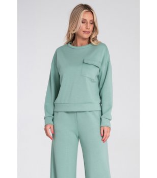 Дамска блуза в цвят мента с джоб Telmia снимка
