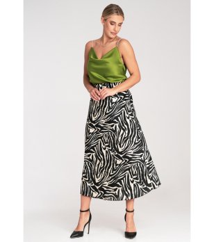 Миди пола в черно и екрю Oliana снимка