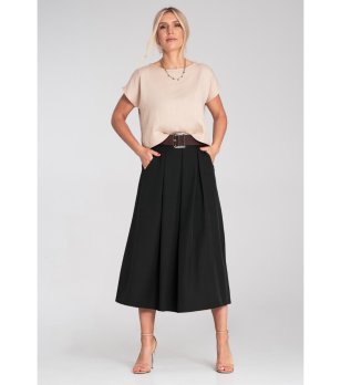 Черна пола с колан Melisa снимка