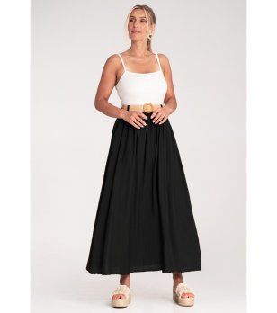 Дълга черна макси пола с колан Keila снимка