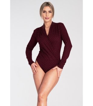 Боди в бордо с цирконии Loretta снимка