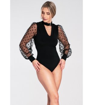 Черно боди с прозрачни точки Werona снимка