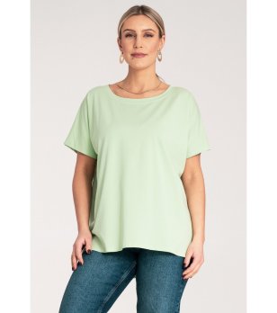 Светлозелена дамска памучна тениска Keila снимка