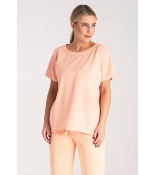 Светлооранжева дамска памучна тениска Keila снимка