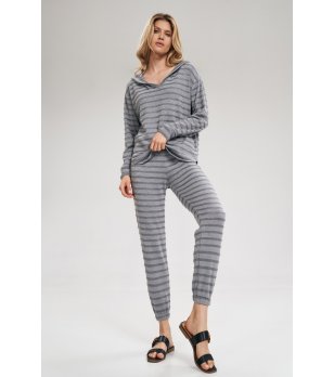 Дамски панталон на райе в сиво Alenia снимка