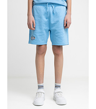 Светлосини памучни детски къси панталони Lianer снимка