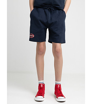 Тъмносини памучни детски къси панталони Lianer снимка