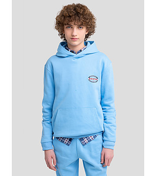 Светлосин детски суитшърт с памук Midas снимка