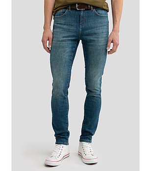 Памучни мъжки дънки в синьо OLSAN  снимка