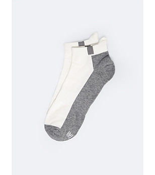 Мъжки къси чорапи в бяло и сиво Morajson снимка