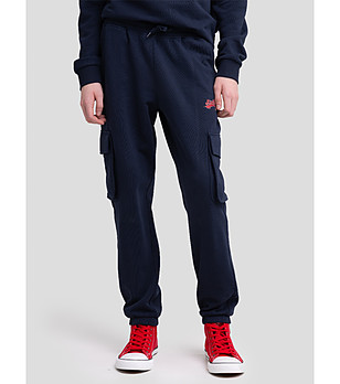 Тъмносиньо детски памучно спортно долнище Cargos снимка