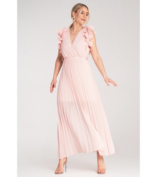 Розова рокля с ефектни къдрички Zuza снимка