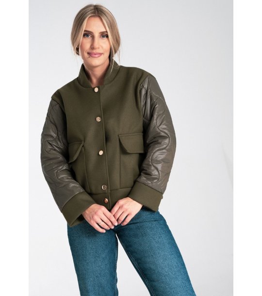 Дамско яке в цвят маслина Emily снимка