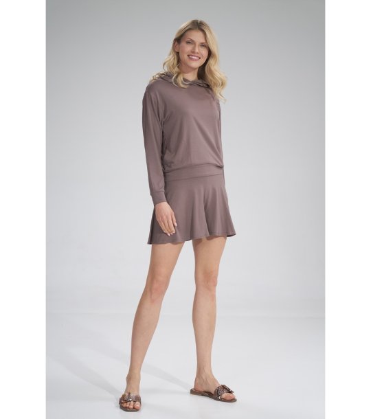 Дамски къси кафяви панталони Grace снимка