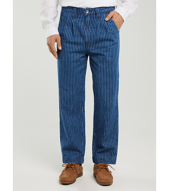 Сини памучни мъжки дънки на райе Temir снимка