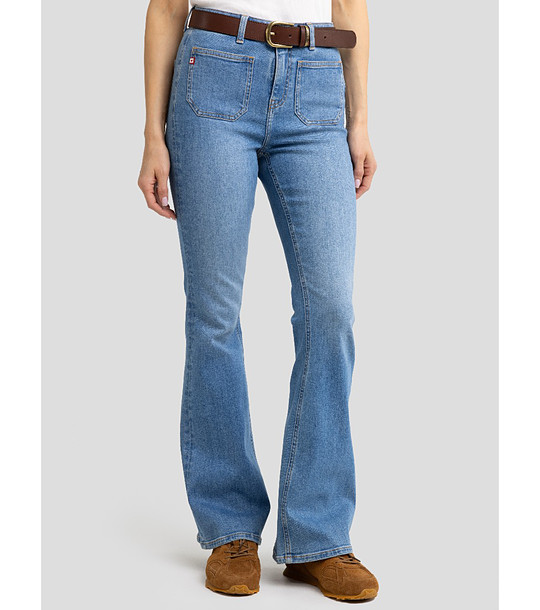 Светлосини дамски памучни дънки чарлстон Sophie снимка