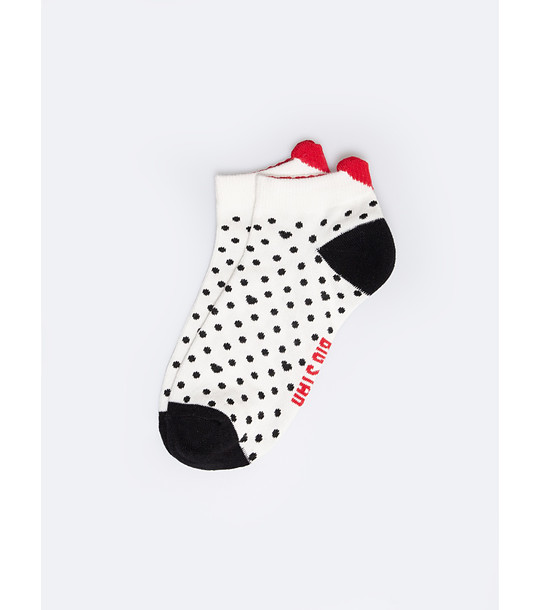 Бели дамски чорапи на черни точки Hartilinia снимка